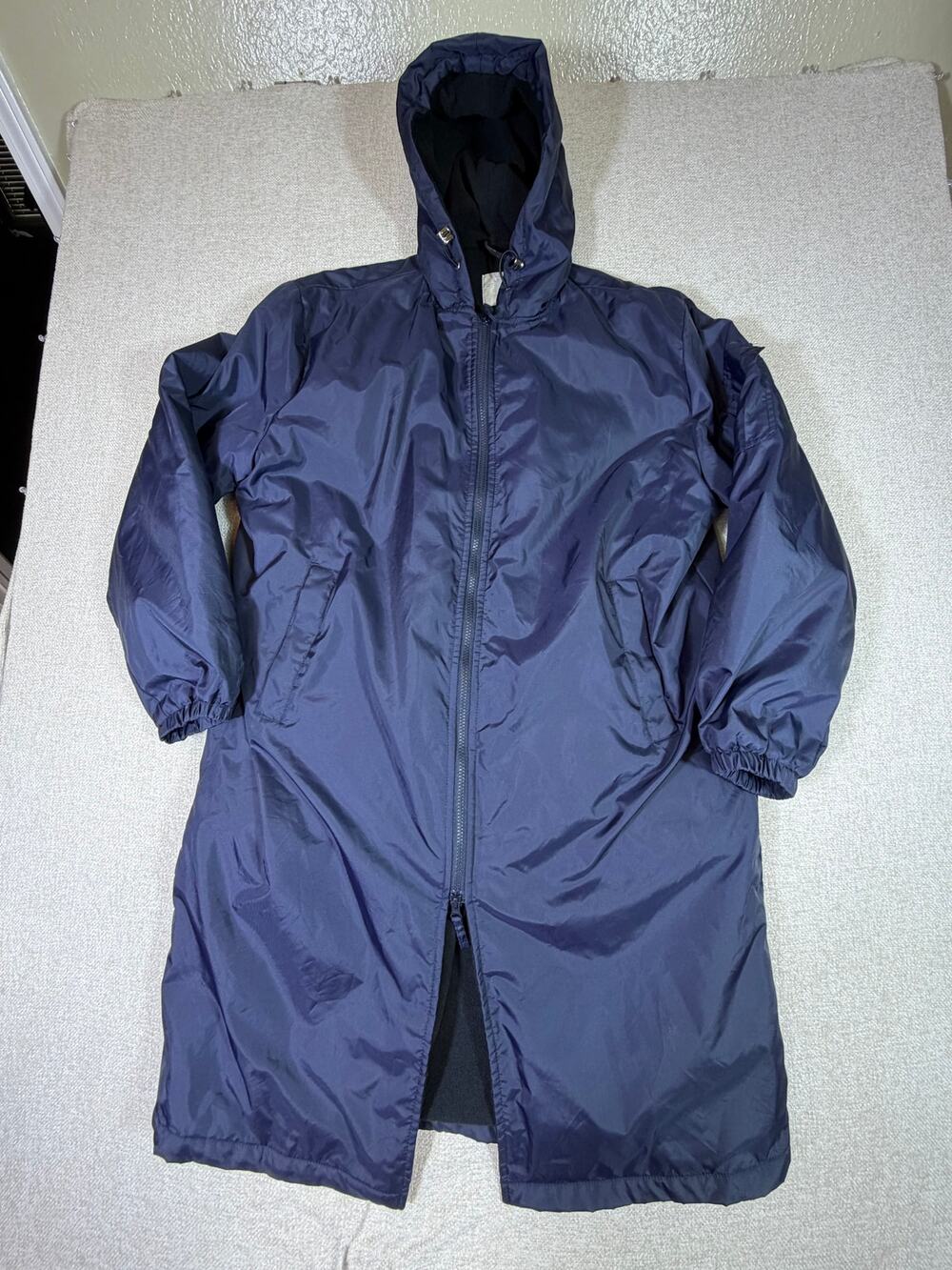 Adoretex Womens Medium Blue Long Parka Zip Front Hooded Jacket Insulated Winter